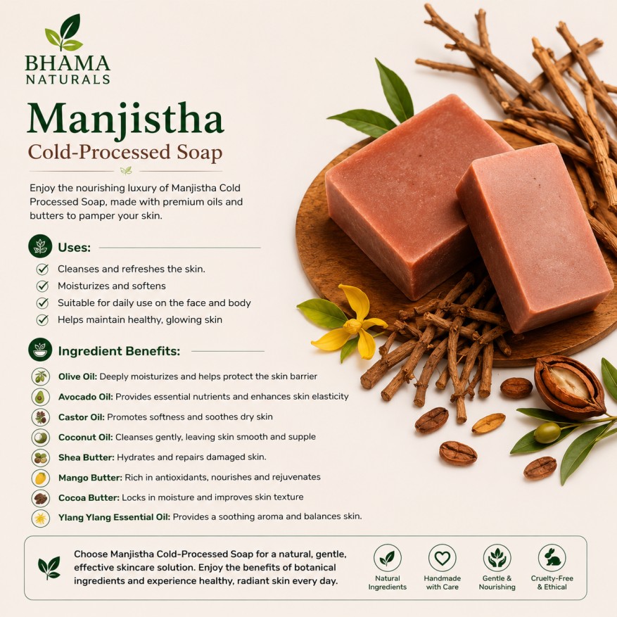 Manjistha Cold-Processed Soap - Image 3
