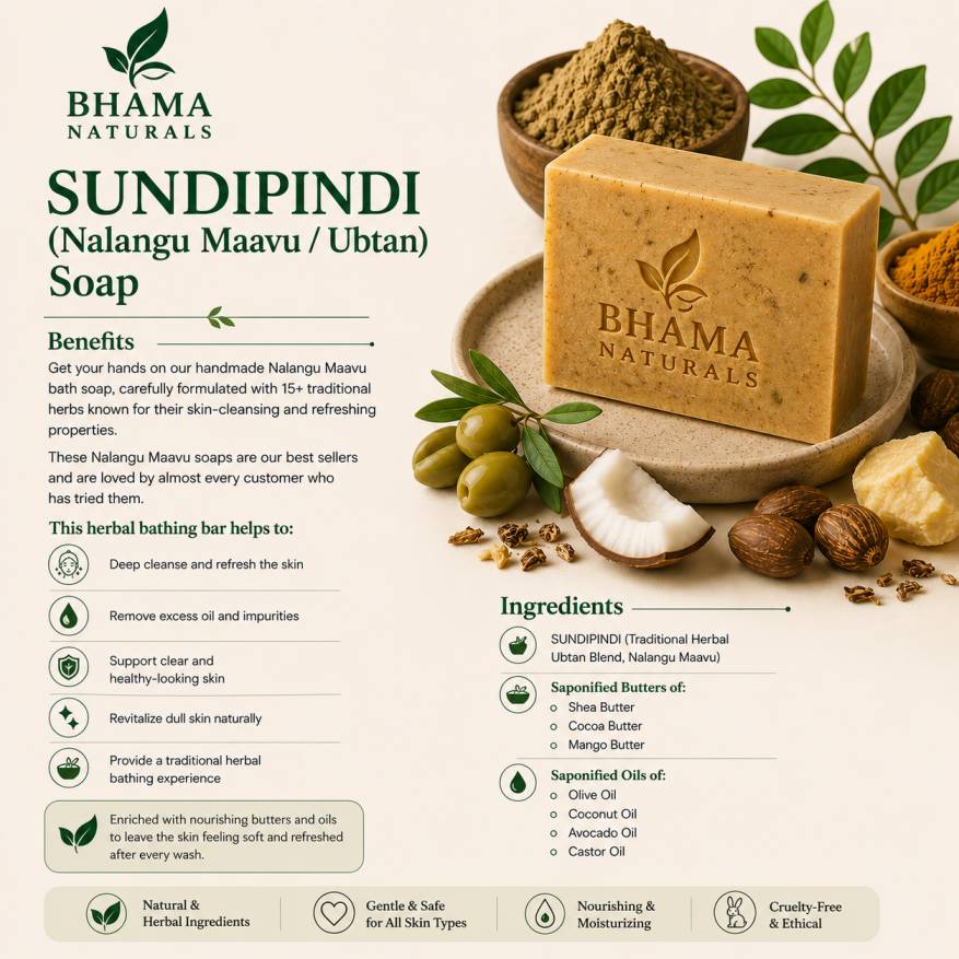 Sundipindi (Ubtan/Nalugu Mavu) Cold-Processed Soap - Image 3